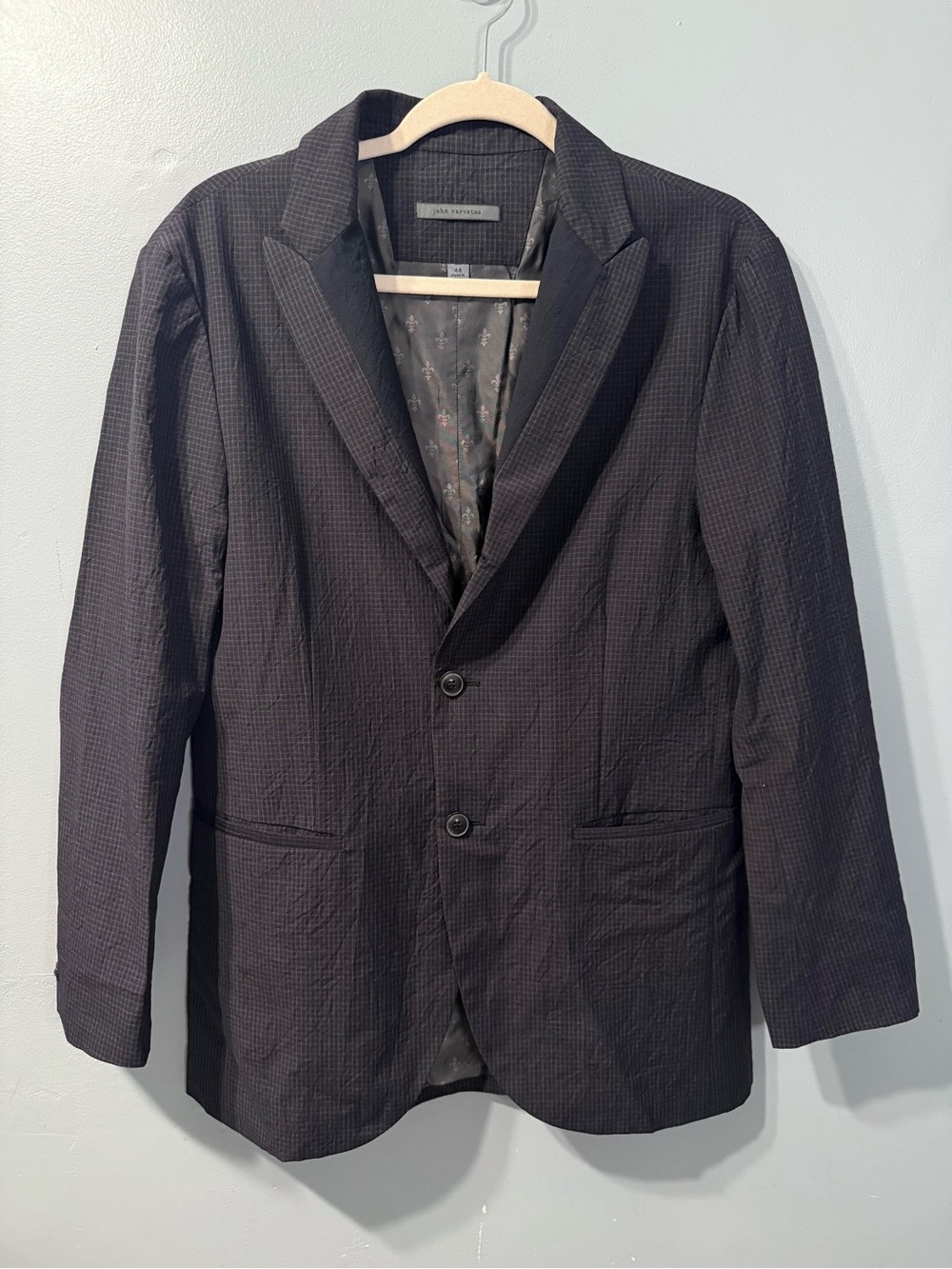 John Varvatos Italian Virgin Wool Black Men’s Sport Blazer Size EU48 Medium